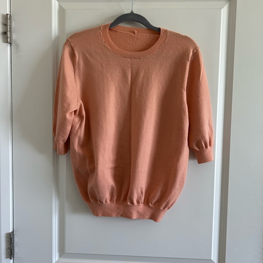 Louis Vuitton Soft Peach Short-Sleeve Crew Neck Sweater - Picture 11 of 11